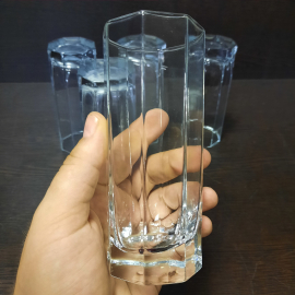 Набор стеклянных стаканов (5 штук), высота 14 см.. Картинка 6
